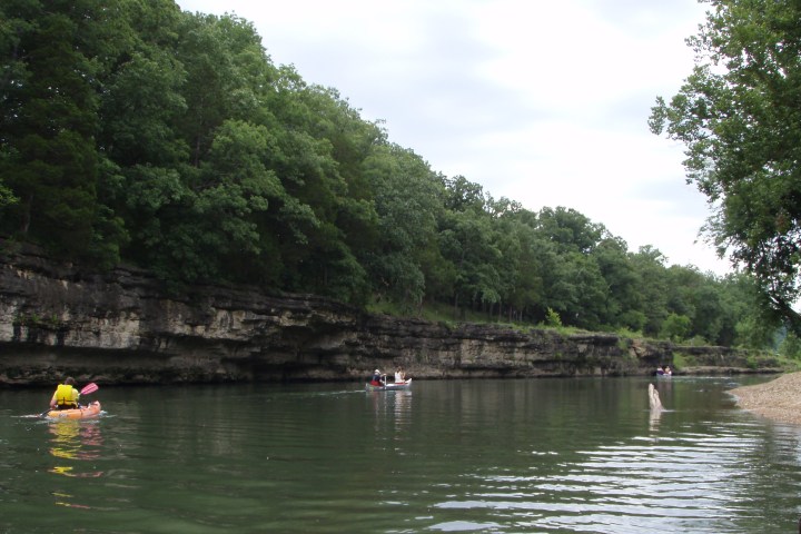 People enjoying a float on the Meramec River
